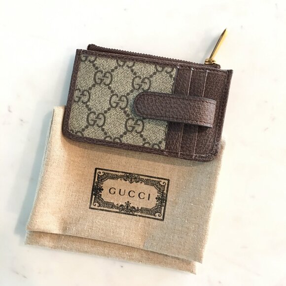 GUCCI Ophidia Coin Purse/Card Holder Brown/Beige - Picture 2 of 9